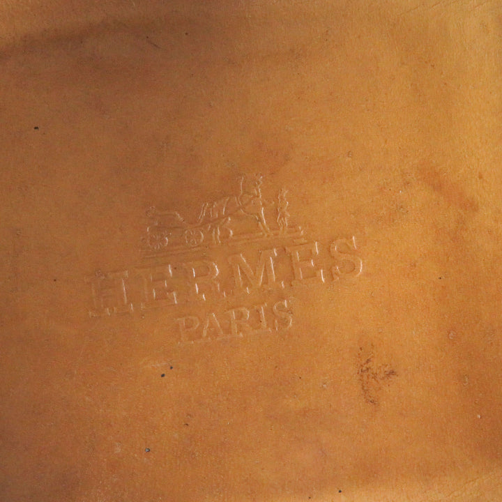 非常に良い HERMES JOHN LOBB ドレスシューズ ウィングチップ メダリオン レースアップ ブラウン レザー メンズ 40.5