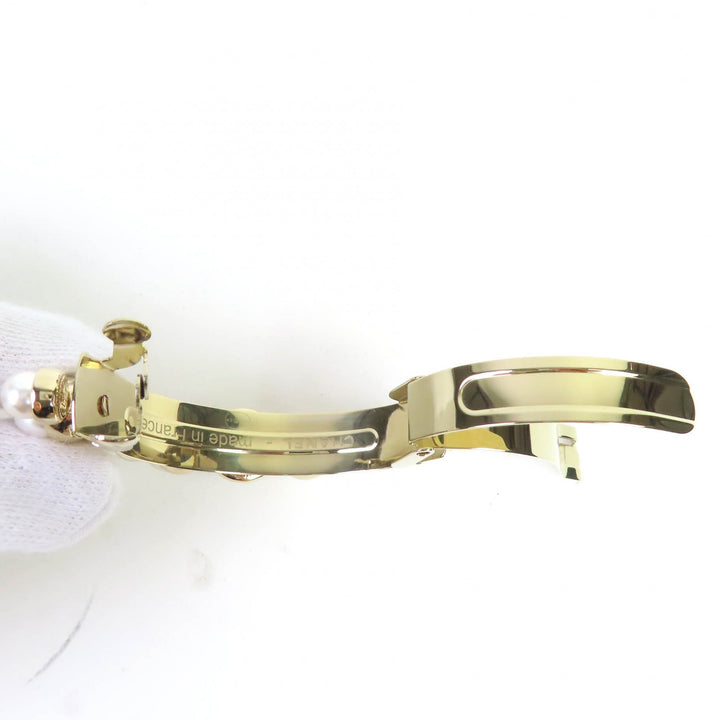 Excellent CHANEL Valletta COCO Mark Stone and Pearl Hair Accessory ー Women I22S