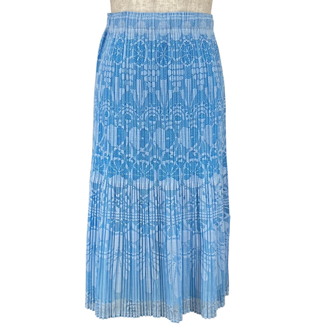 Excellent PLEATS PLEASE skirt All-over pattern Light blue polyester 1 PP11-JG721