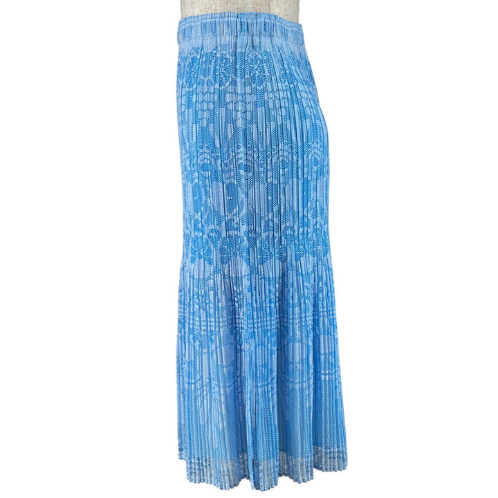 Excellent PLEATS PLEASE skirt All-over pattern Light blue polyester 1 PP11-JG721