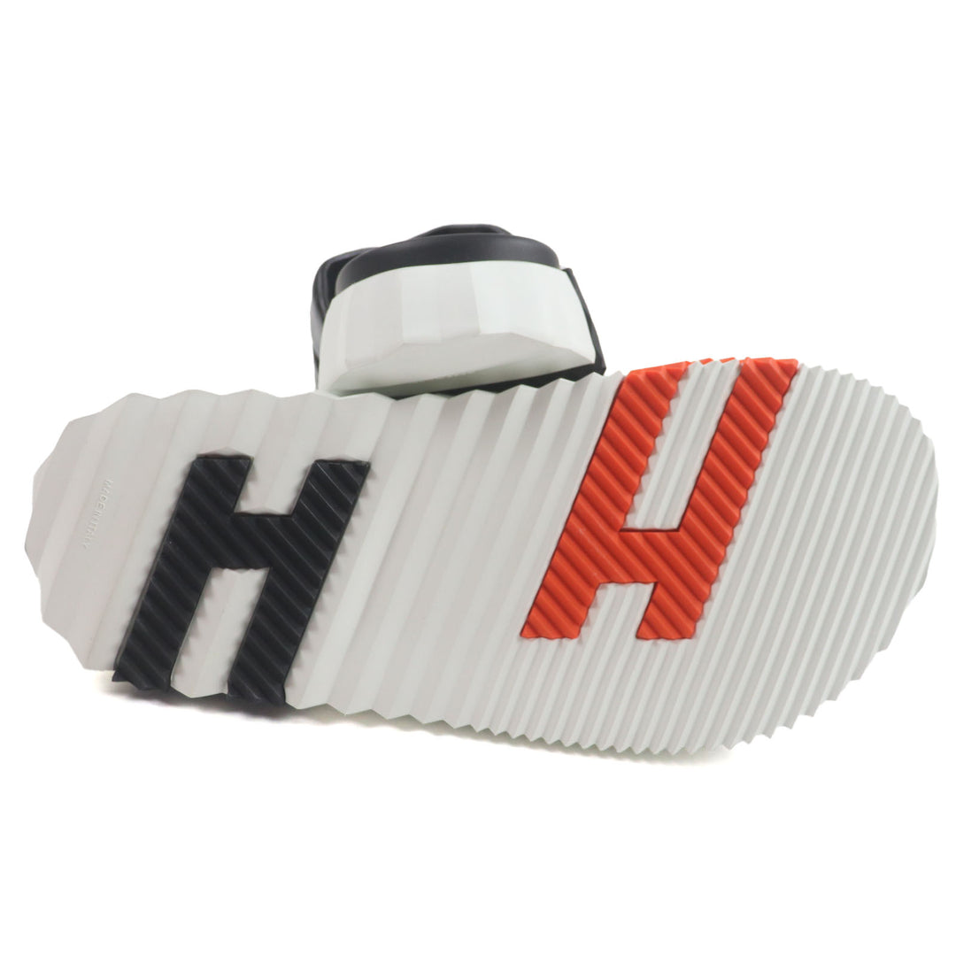 Excellent HERMES Sandals infrastructure TechnoSandal Slides black leather mens39