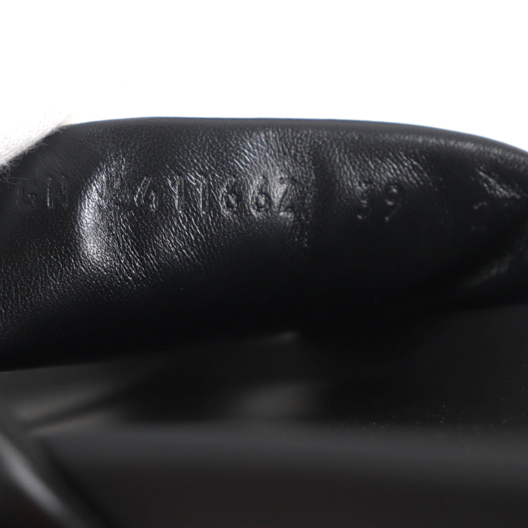 Excellent HERMES Sandals infrastructure TechnoSandal Slides black leather mens39