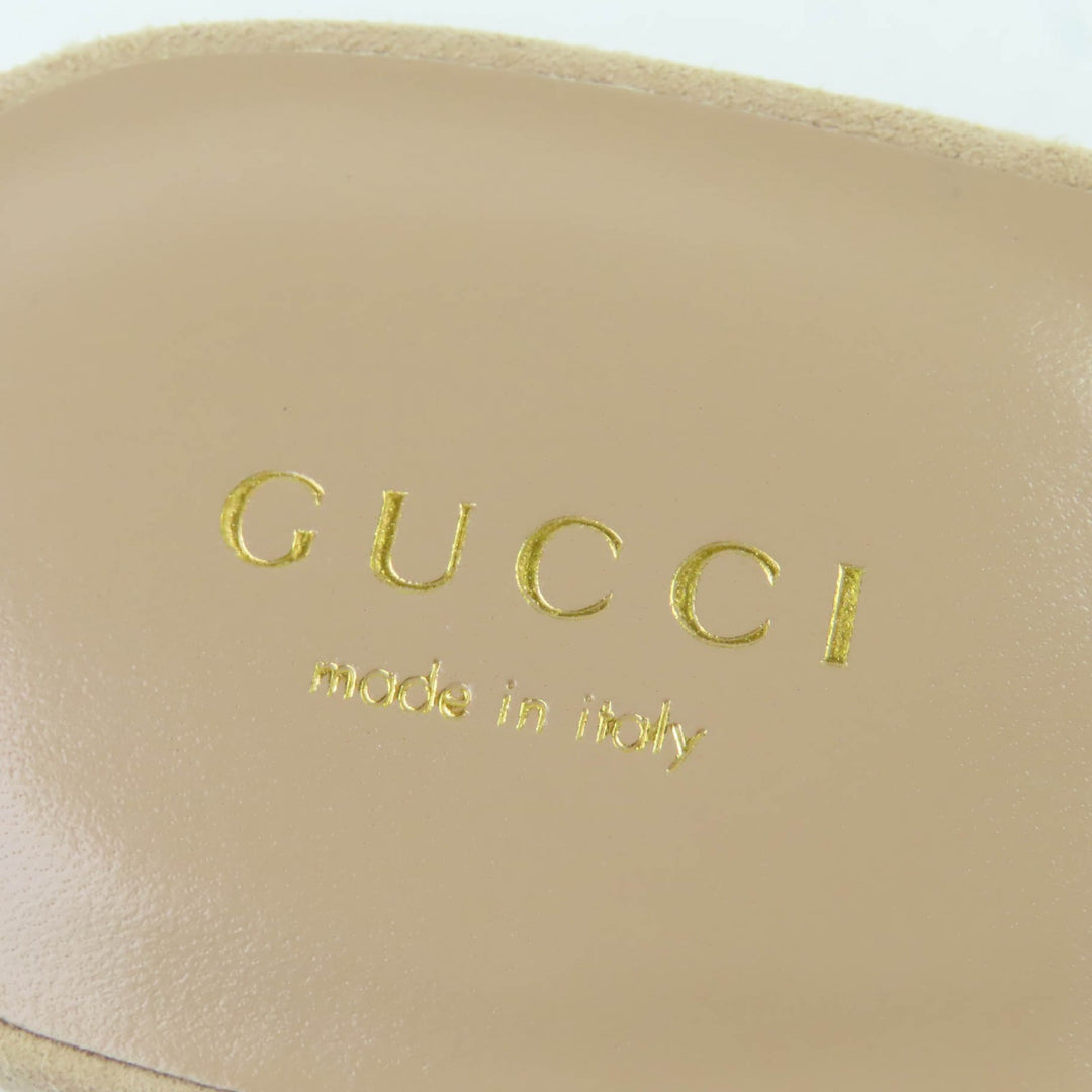 Pristine GUCCI Sandals Interlocking G Suede Leather Mint green Women 36