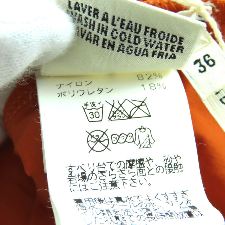 Excellent HERMES one piece Margiela-era H motif swimwear Orange Nylon Women 36
