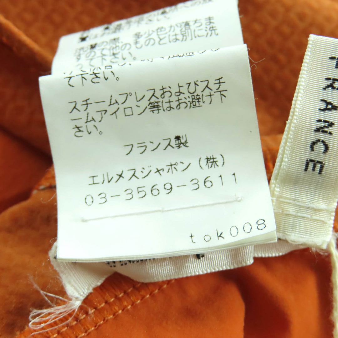 Excellent HERMES one piece Margiela-era H motif swimwear Orange Nylon Women 36