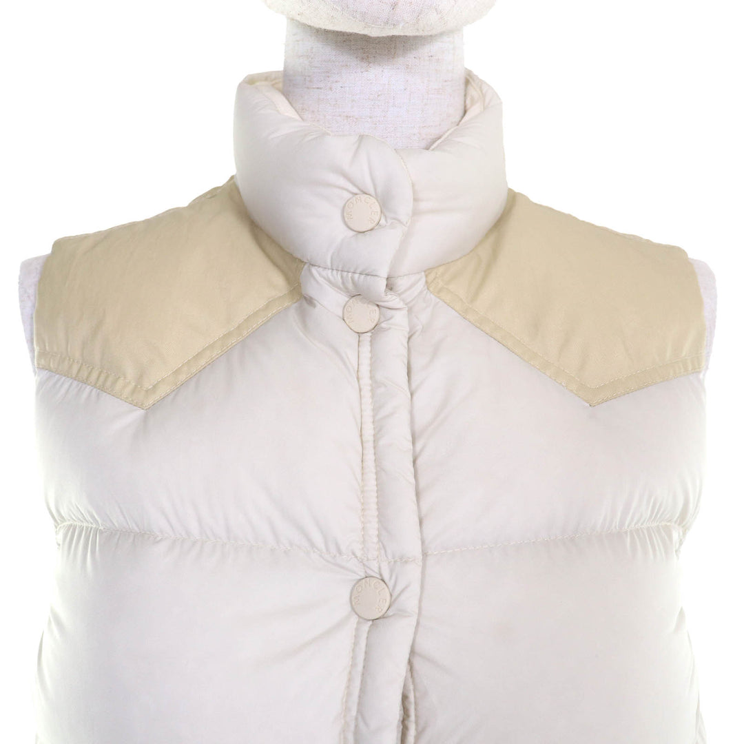 Excellent MONCLER GRENOBLE Down vest SORAPIS Logo Button off white Women 0