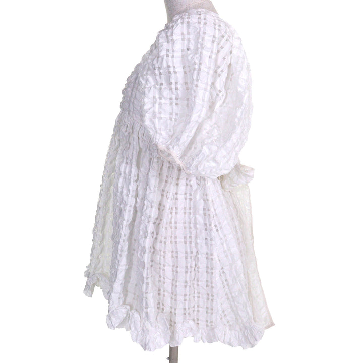 Great CECILIE BAHNSEN blouse VEGTA BLOUSE Plaid Puff Sleeve Flare J05DL0103