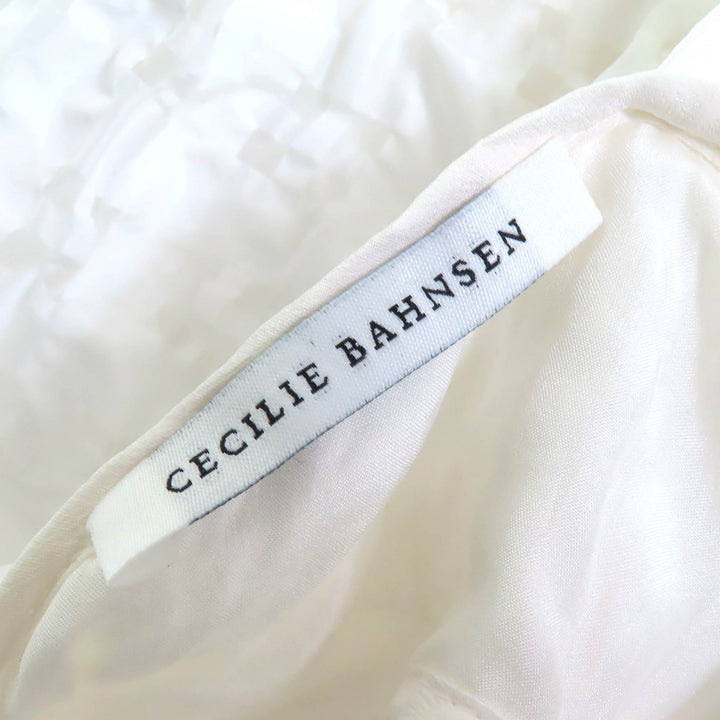 素晴らしい CECILIE BAHNSEN ブラウス VEGTA BLOUSE チェック柄 パフスリーブ フレア ホワイト J05DL0103