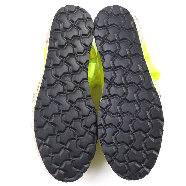 Pristine LOEWE Sandals Lace-up espadrilles with jewels Neon yellow Jute Women 36