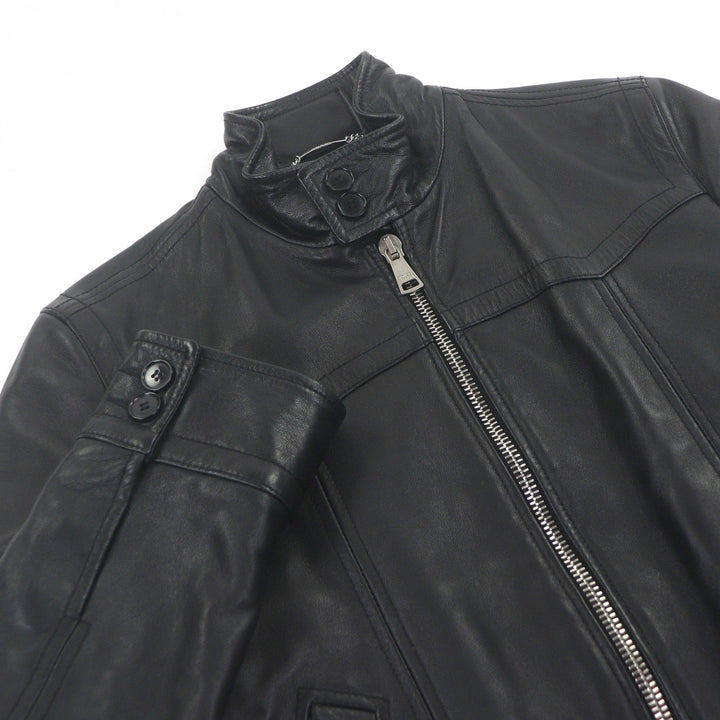Great DOLCE&GABBANA leather jacket Black tag elbow patch black