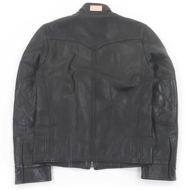 Great DOLCE&GABBANA leather jacket Black tag elbow patch black