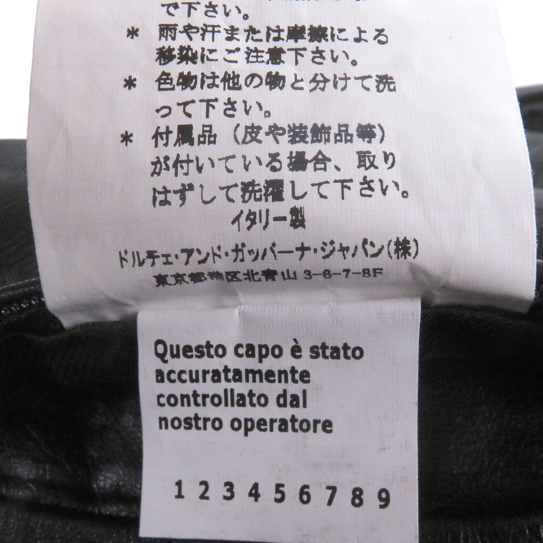 Great DOLCE&GABBANA leather jacket Black tag elbow patch black