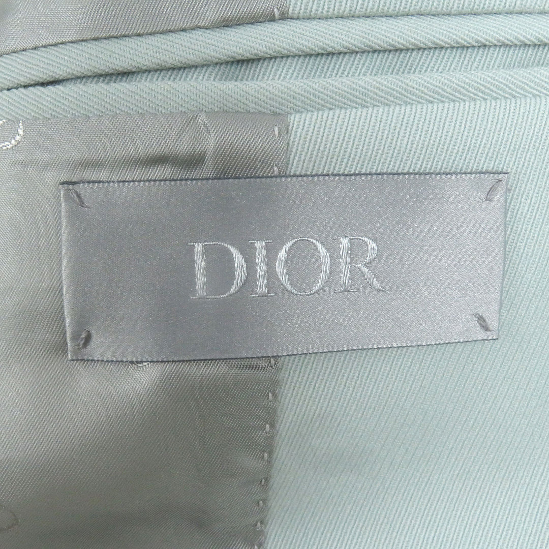 DIOR ジャケット シングルピークドラペル ライトグリーン ウール メンズ 50 283C255A5180 美品