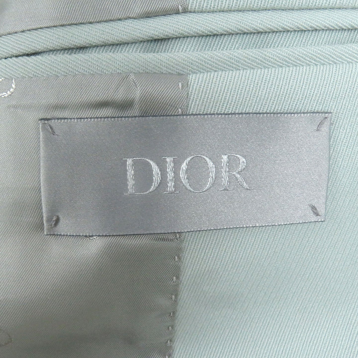 DIOR ジャケット シングルピークドラペル ライトグリーン ウール メンズ 50 283C255A5180 美品