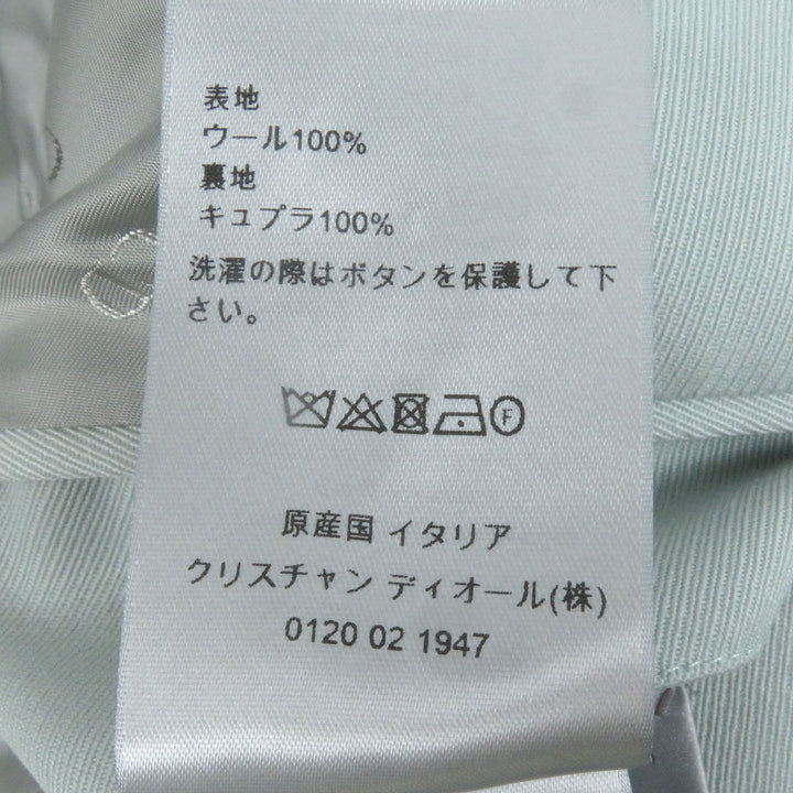 DIOR ジャケット シングルピークドラペル ライトグリーン ウール メンズ 50 283C255A5180 美品