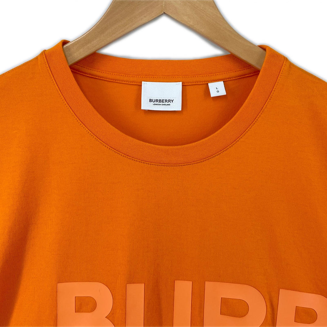 Excellent BURBERRY T-shirt Horse ferry print Orange cotton mens L 8040692
