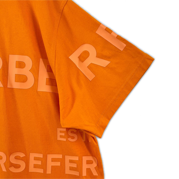 素晴らしい BURBERRY 半袖 Tシャツ ホースフェリープリント オレンジ コットン メンズ L 8040692