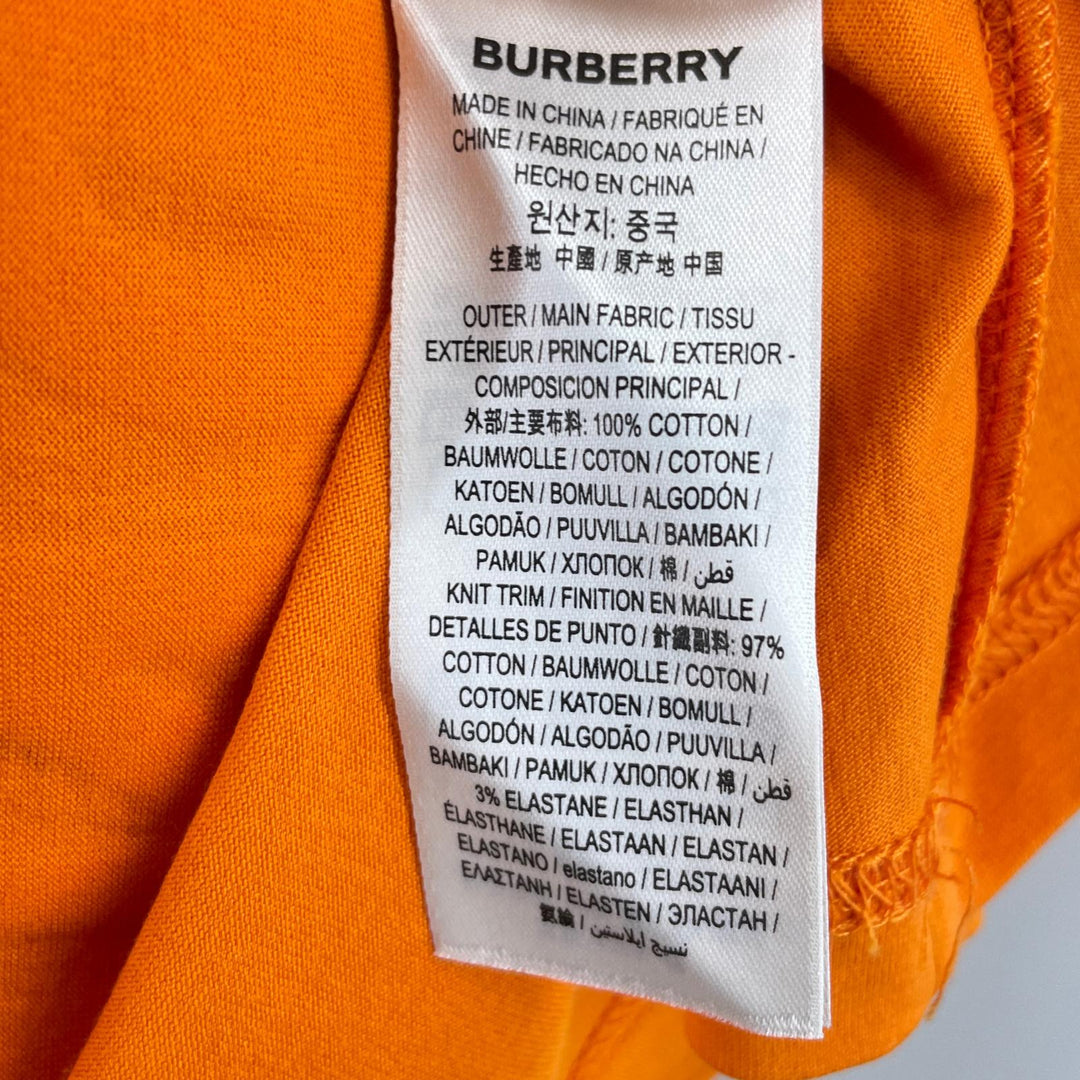 Excellent BURBERRY T-shirt Horse ferry print Orange cotton mens L 8040692