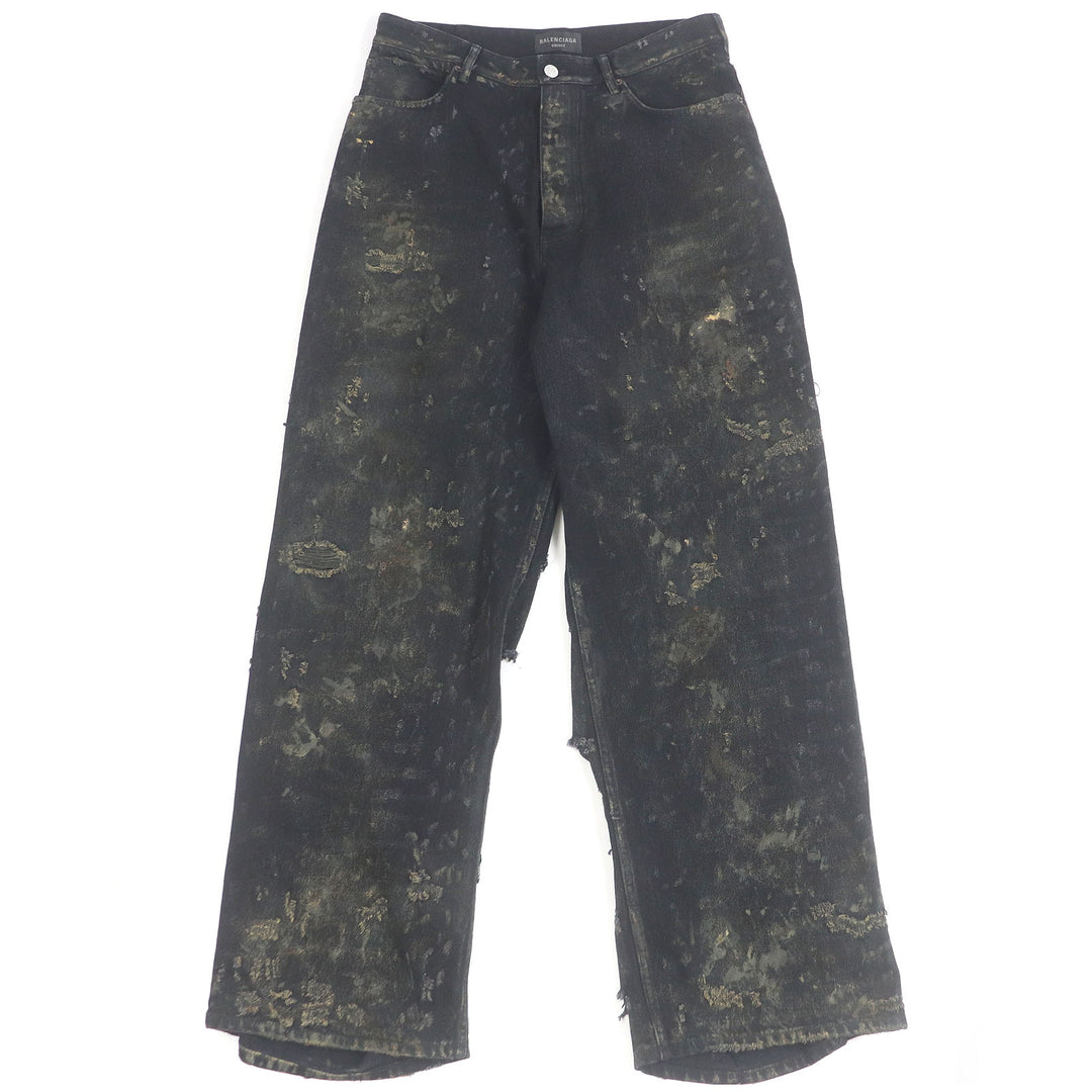 Pristine BALENCIAGA Denim pants Super Destroy Denim Pants black mens S 745248