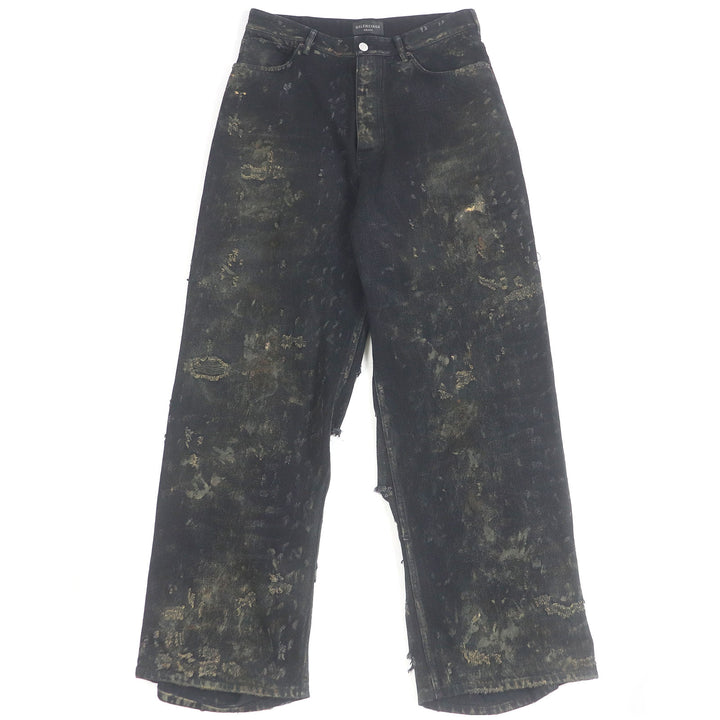Pristine BALENCIAGA Denim pants Super Destroy Denim Pants black mens S 745248