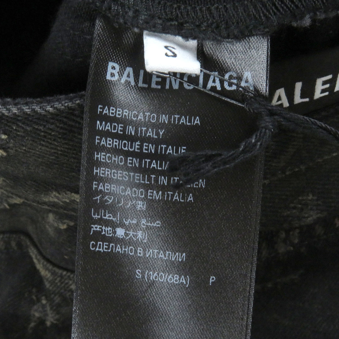BALENCIAGA デニムパンツ スーパーデストロイデニムパンツ ブラック コットン メンズ S 745248