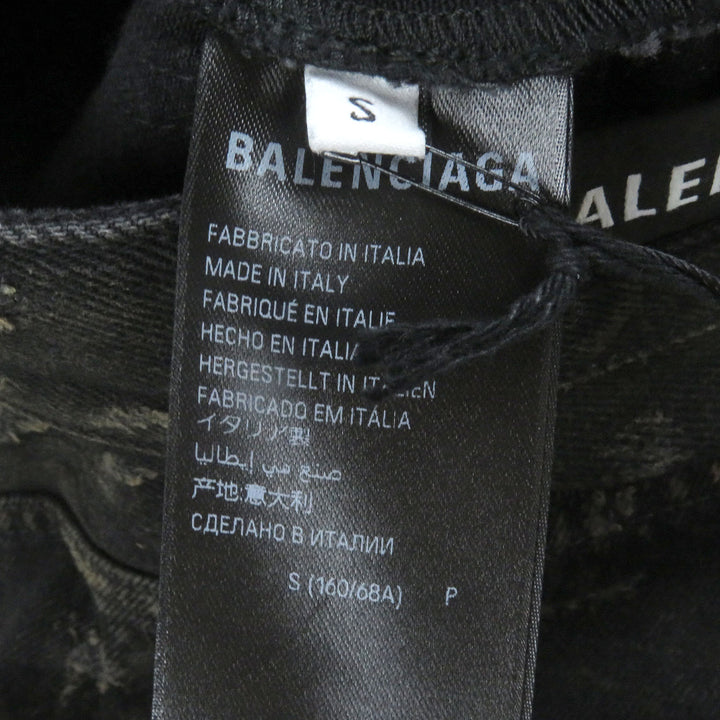 BALENCIAGA デニムパンツ スーパーデストロイデニムパンツ ブラック コットン メンズ S 745248
