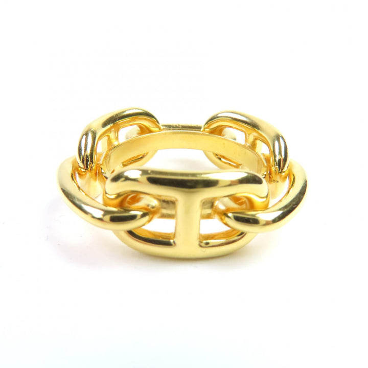 Great HERMES Scarf ring Lugate Chaine d'Ancre Gold Plated gold ー Women