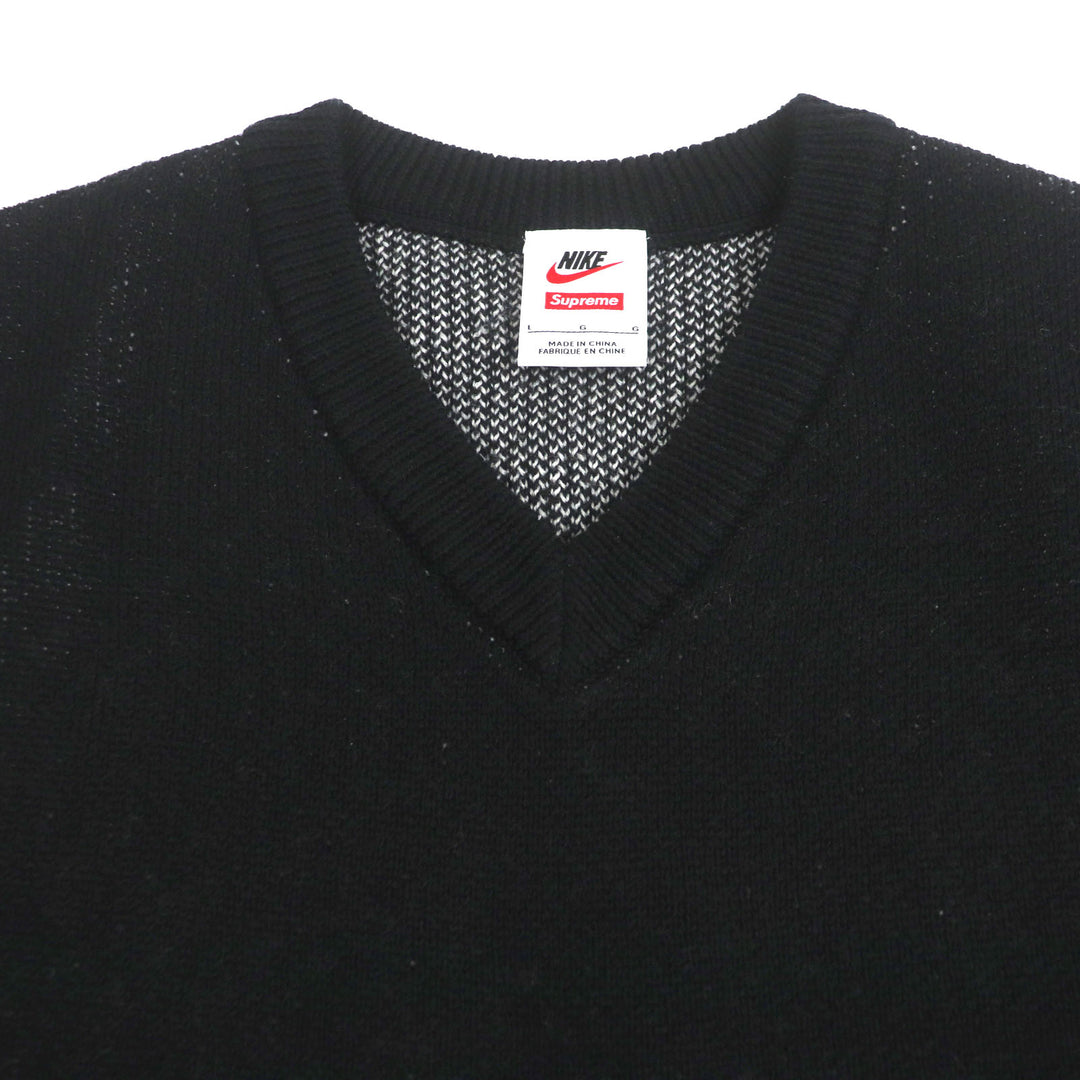 Excellent Supreme NIKE Best Sweater Vest black polyester mens L HF9638-010