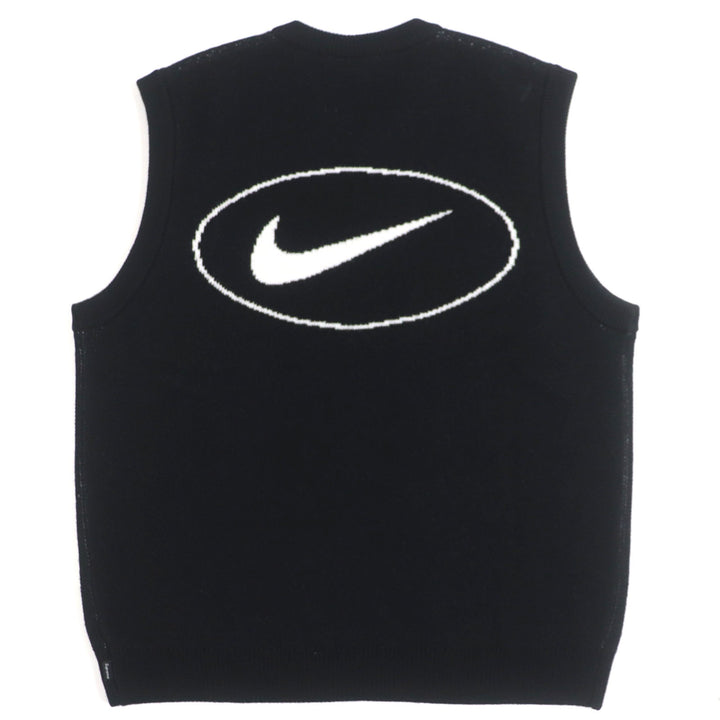 Excellent Supreme NIKE Best Sweater Vest black polyester mens L HF9638-010