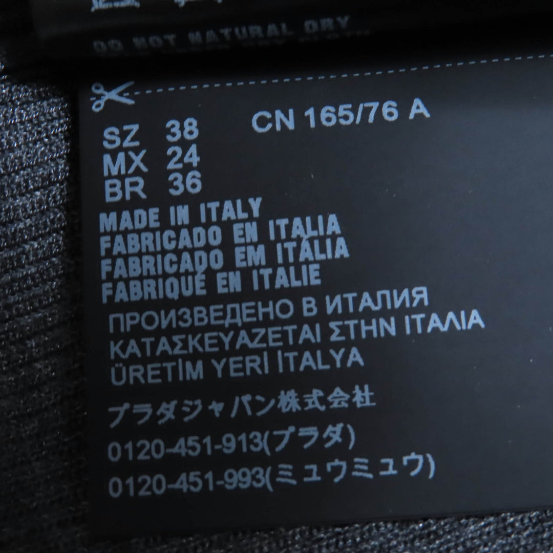 素晴らしいPRADAトップスラインストーンニット半袖ポロシャツグレーシルクレディース38 P24I1L