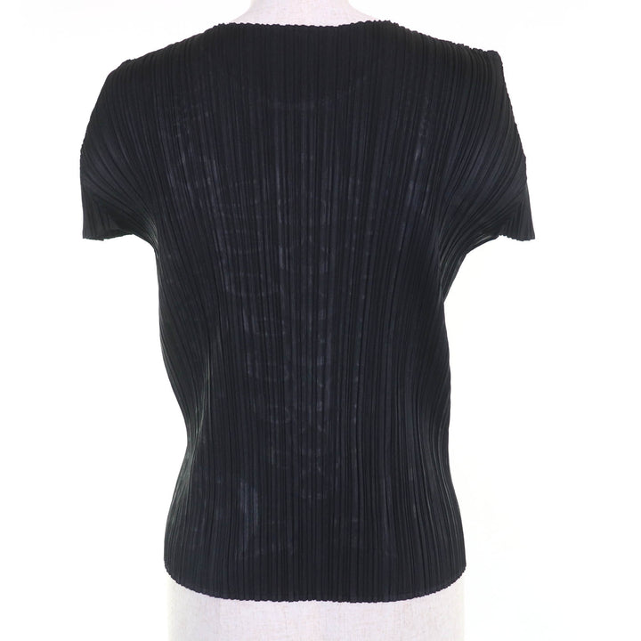 PLEATS PLEASE プリーツプリーズ Tシャツ 総柄 半袖 ブラック レディース 3 PP41-JK793 美品