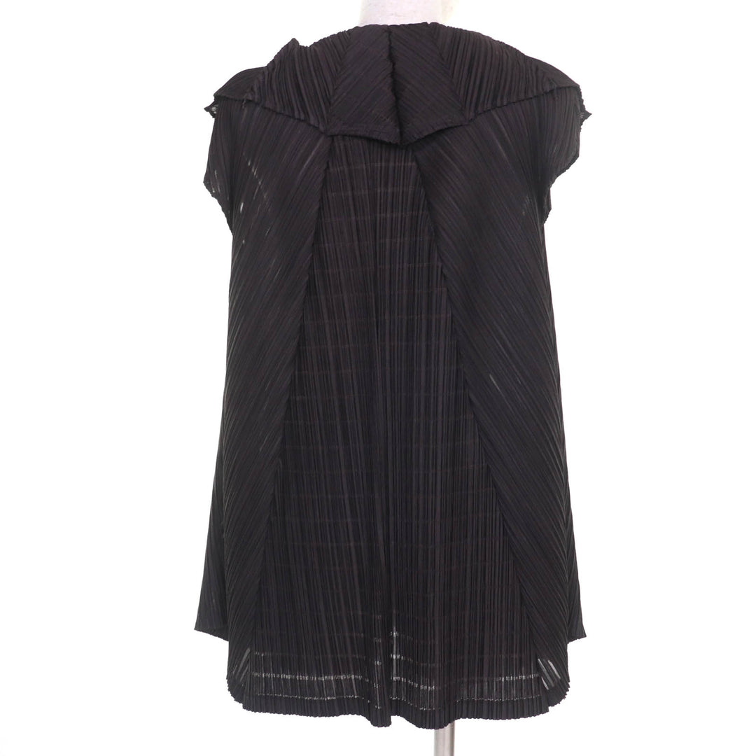 Excellent PLEATS PLEASE Tunic A-line Dark brown polyester Women 3 PP01-JT623