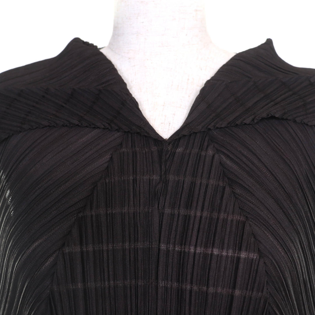 Excellent PLEATS PLEASE Tunic A-line Dark brown polyester Women 3 PP01-JT623