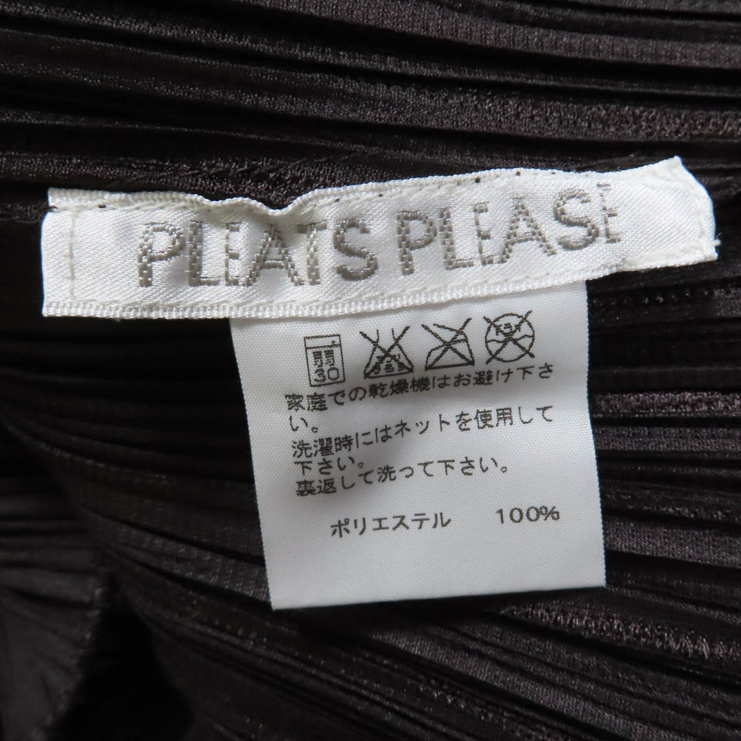 PLEATS PLEASE チュニック 切り替えデザイン Aライン ダークブラウン ポリエステル レディース 3 PP01-JT623