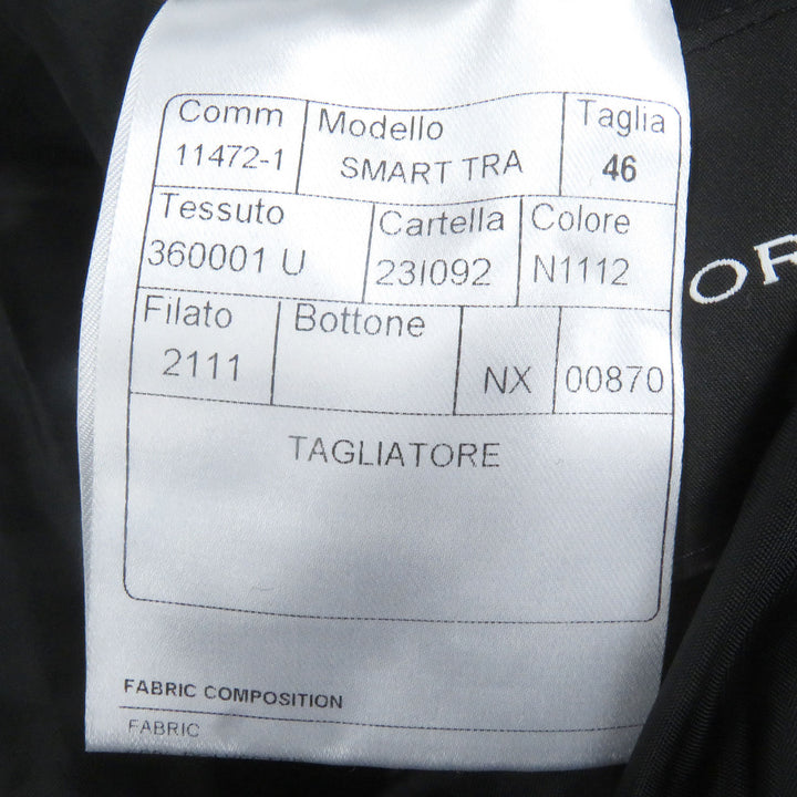 Pristine TAGLIATORE Best SMART Belted Quilting black polyester mens 46