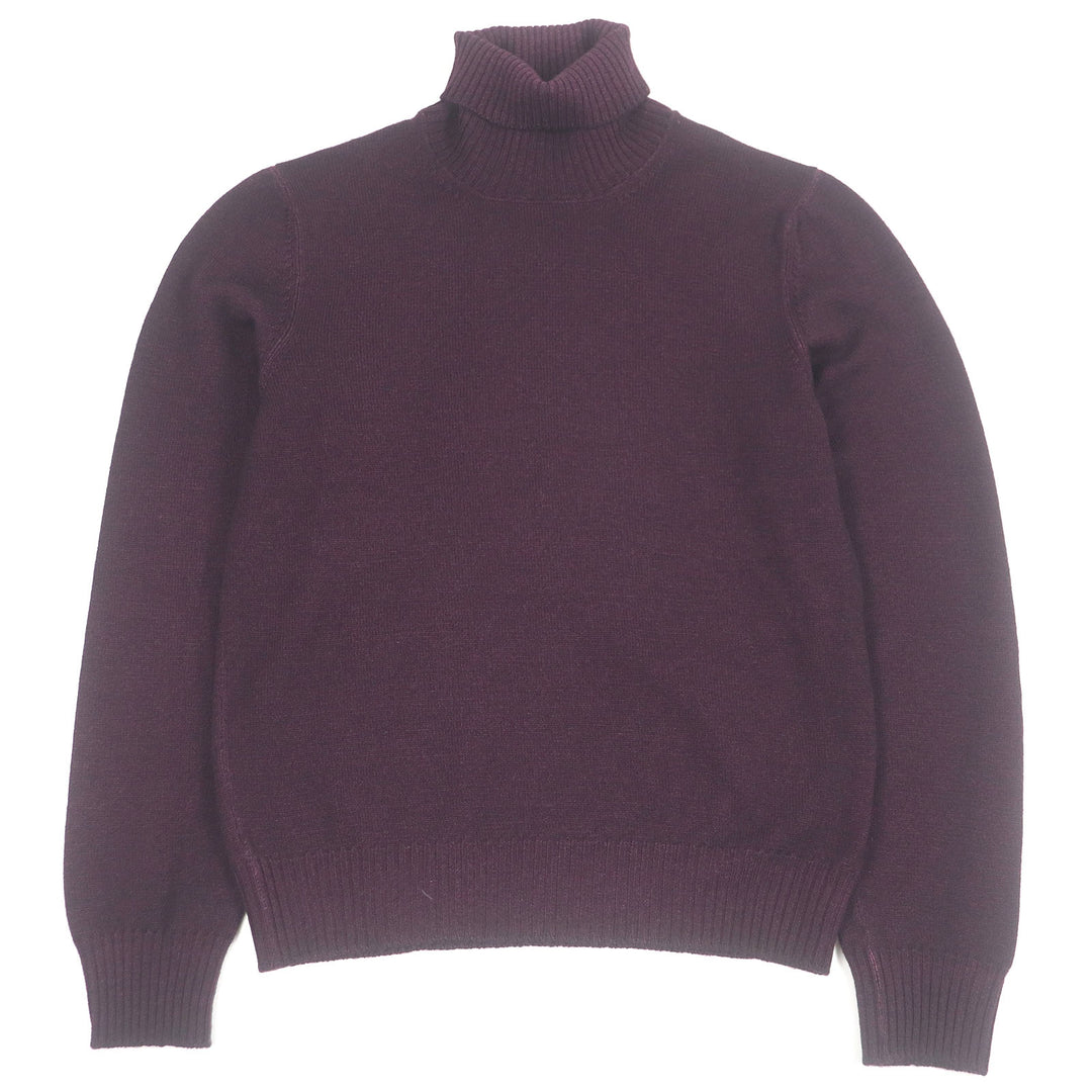 Pristine Gran Sasso sweater Long sleeve turtleneck knit Burgundy hair mens 44