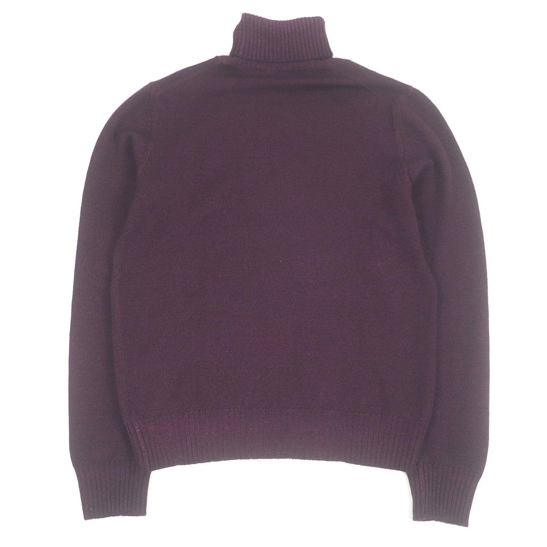 Pristine Gran Sasso sweater Long sleeve turtleneck knit Burgundy hair mens 44