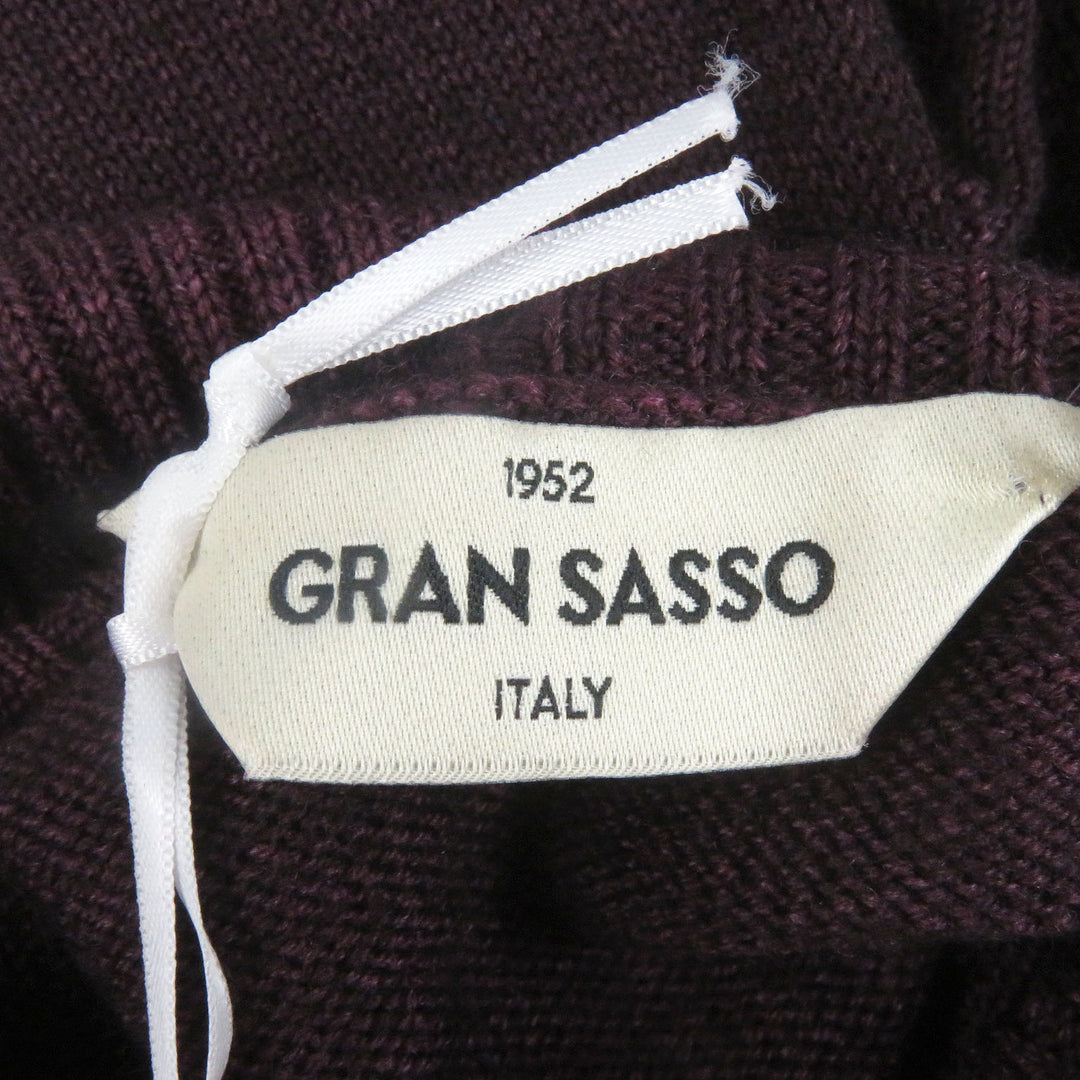 Pristine Gran Sasso sweater Long sleeve turtleneck knit Burgundy hair mens 44