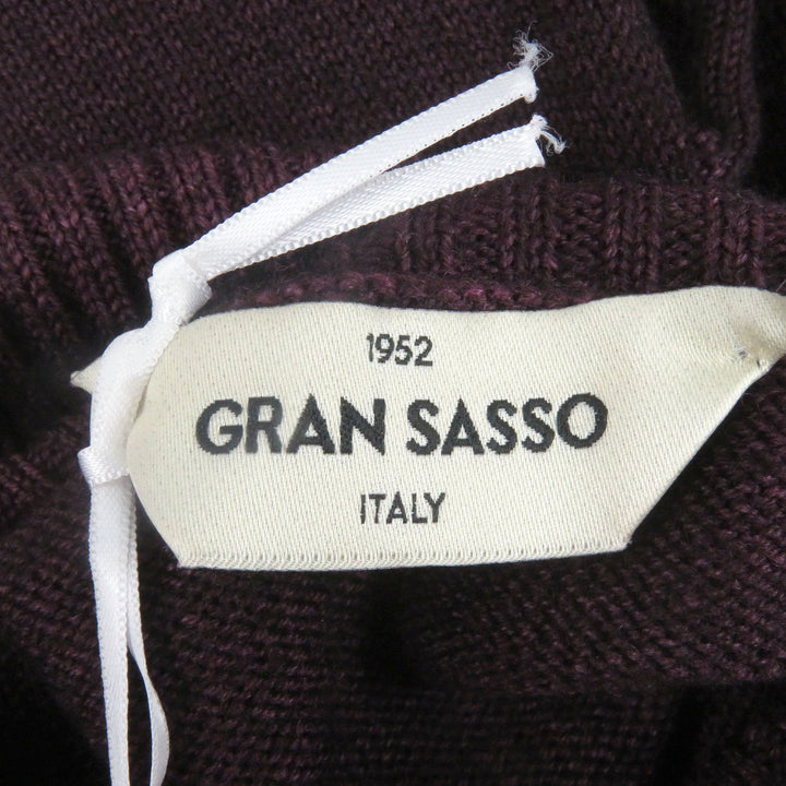 Pristine Gran Sasso sweater Long sleeve turtleneck knit Burgundy hair mens 44