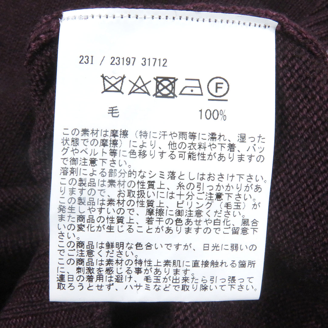 Pristine Gran Sasso sweater Long sleeve turtleneck knit Burgundy hair mens 44