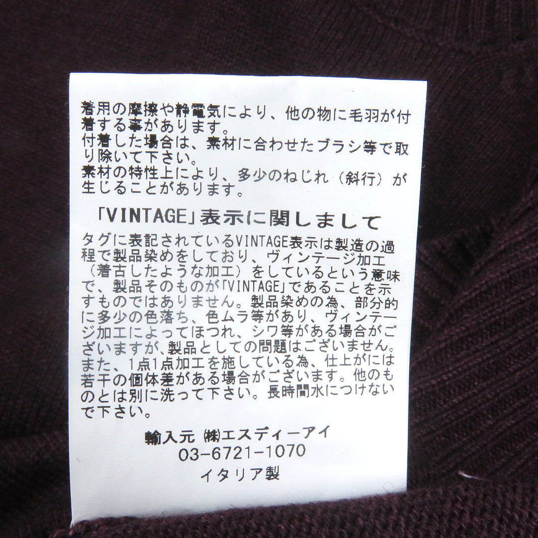 Pristine Gran Sasso sweater Long sleeve turtleneck knit Burgundy hair mens 44