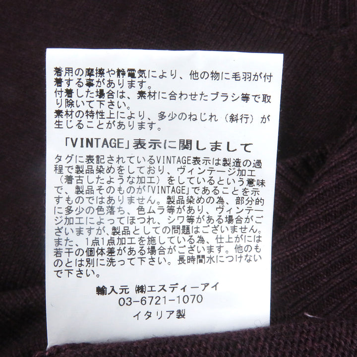 Pristine Gran Sasso sweater Long sleeve turtleneck knit Burgundy hair mens 44