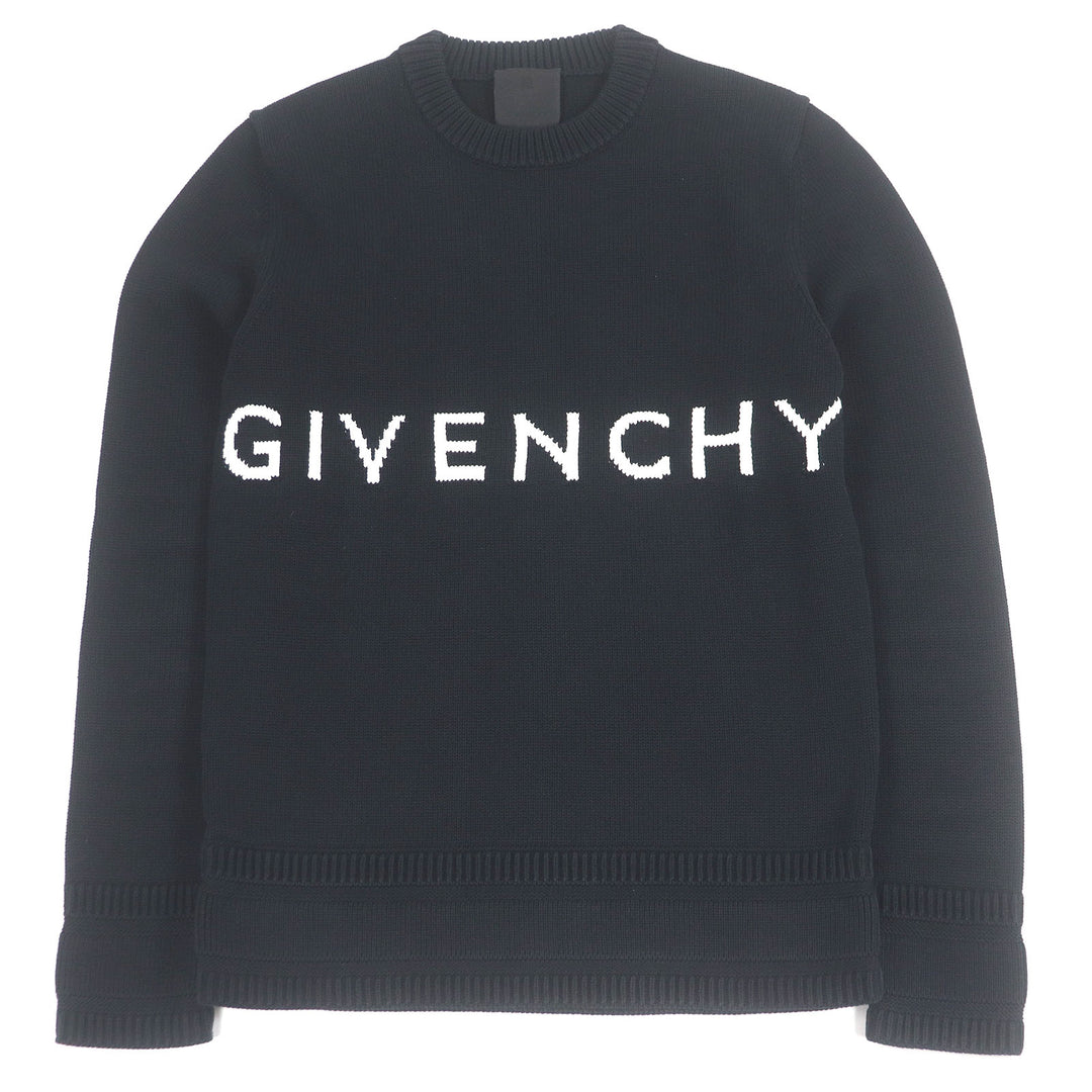 Great GIVENCHY sweater 4G logo long sleeve knit black cotton mens S BM90G9401M