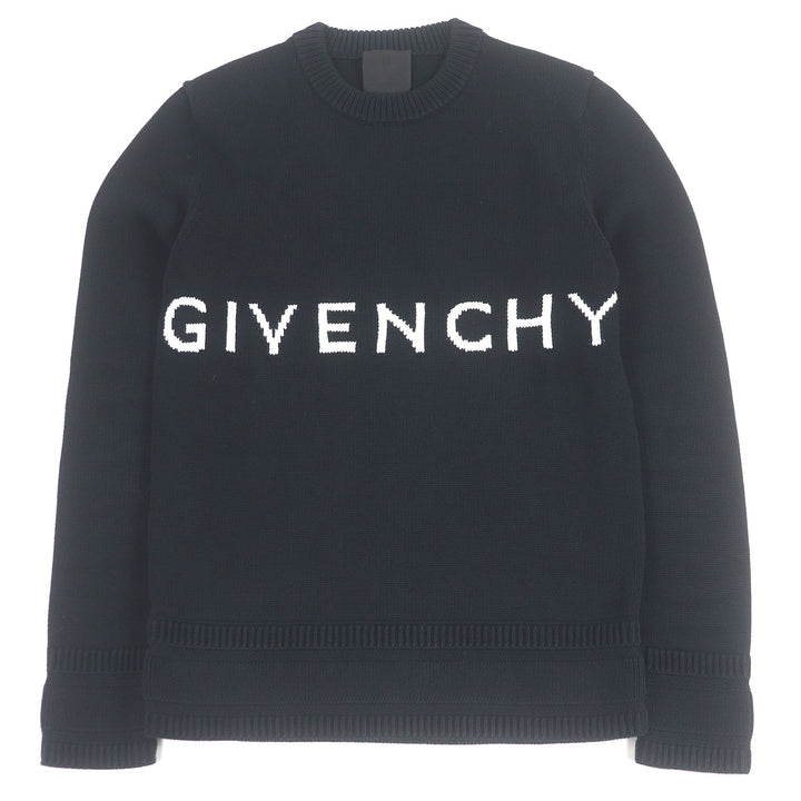 Great GIVENCHY sweater 4G logo long sleeve knit black cotton mens S BM90G9401M