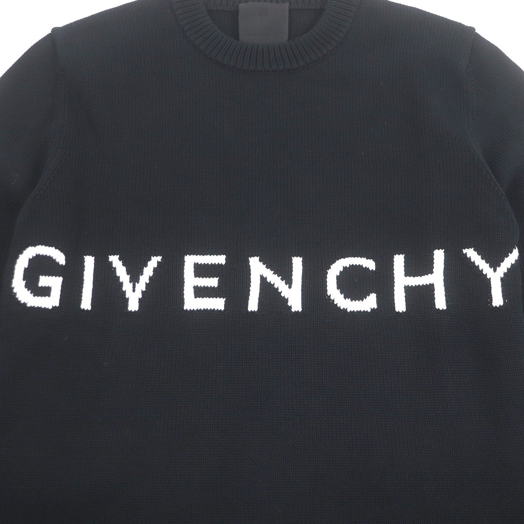 Great GIVENCHY sweater 4G logo long sleeve knit black cotton mens S BM90G9401M