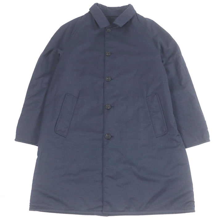 Great BERLUTI coat Calligraphy Scritto Reversible Stand Collar night blue 52