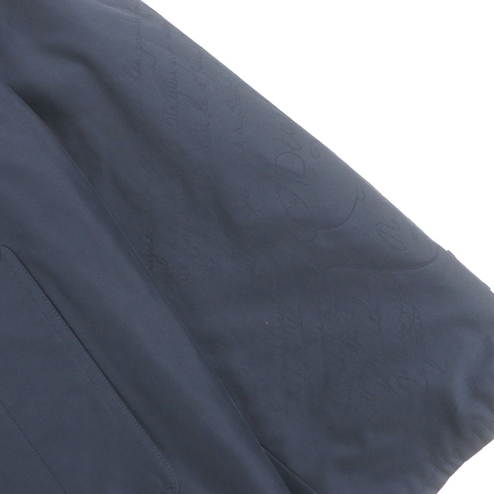 Great BERLUTI coat Calligraphy Scritto Reversible Stand Collar night blue 52
