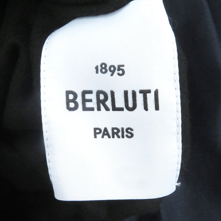 Great BERLUTI coat Calligraphy Scritto Reversible Stand Collar night blue 52