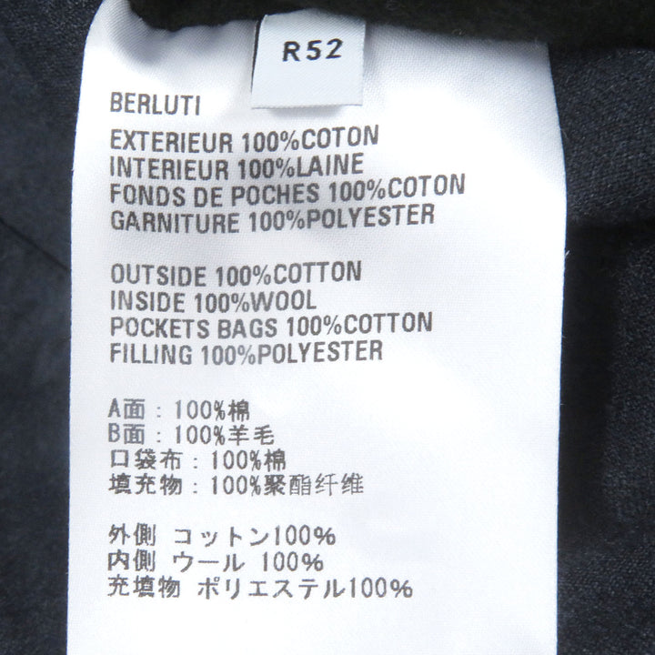 Great BERLUTI coat Calligraphy Scritto Reversible Stand Collar night blue 52