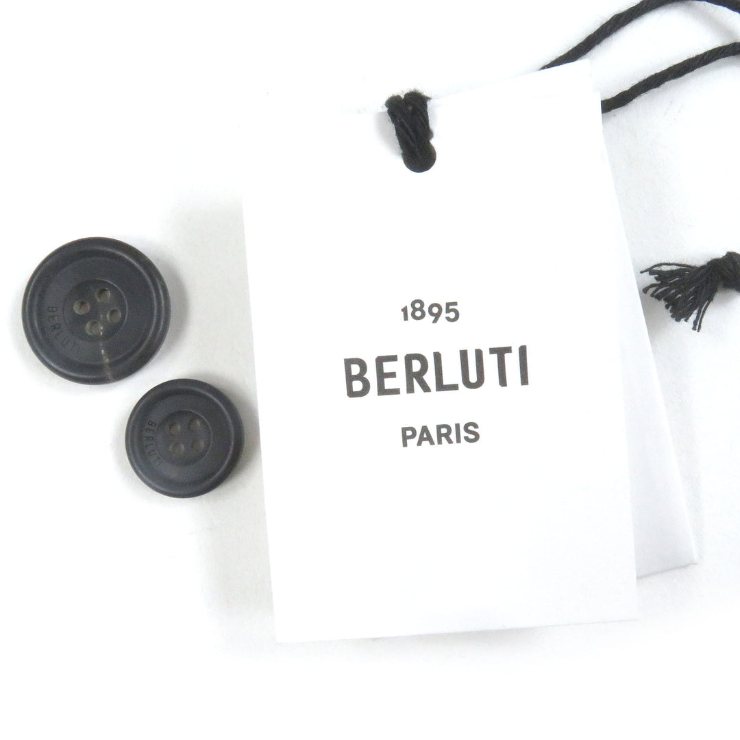 Great BERLUTI coat Calligraphy Scritto Reversible Stand Collar night blue 52